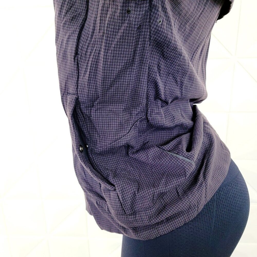 Lululemon Women's Houndstooth Swift Black Full-Zip Windbreaker Relay Jacket Sz M - Picture 4 of 8